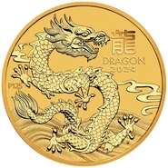 Perth Mint Lunar Or 1/2 Once 2024 Année du Dragon
