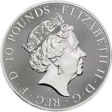 Royal Mint Queen's Beasts Argent 10 Onces 2021 le Lion Blanc de Mortimer