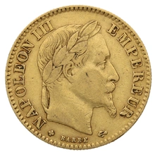 Pièce 10 Francs Or 1864 Napoléon III Tête Laurée BB