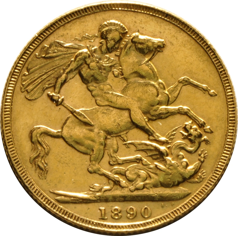Pièce Souverain Or 1890 Victoria Tête Jubilée