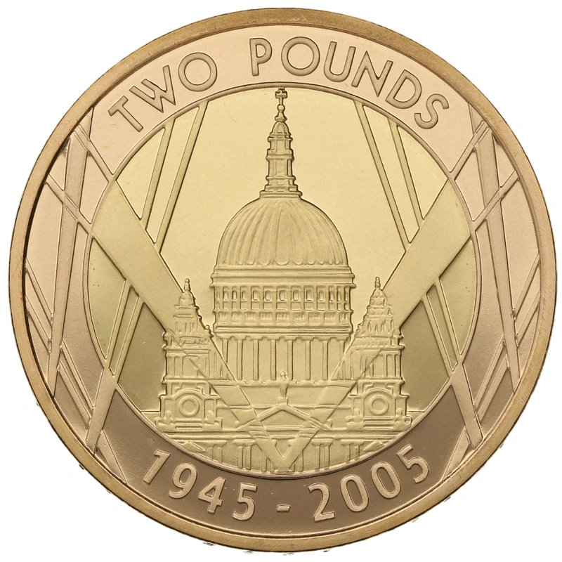 2005 £2 Two Pound Proof Gold Coin 60th Anniversary WWII 1945