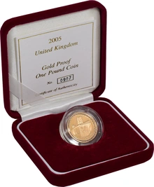 Gold Proof 2005 £ 1 livre Menai Bridge en boîte