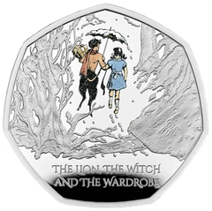 Pièce 50 Pence Argent 2023 Le Lion, la Sorcière Blance et l'Armoire Magique BE