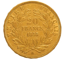 Pièce 20 Francs Or 1855 Napoléon III A