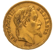 Pièce 20 Francs Or Napoléon III Tête Laurée 1861 BB