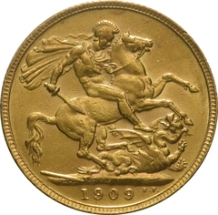 Pièce Souverain Or 1909 Édouard VII Londres
