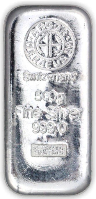 Lingot d'Argent 500g Argor-Heraeus