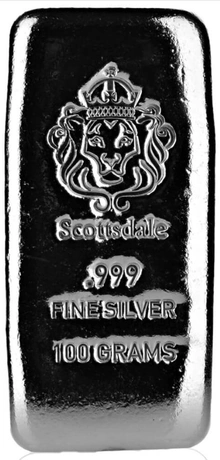 Lingot d'Argent 100g Scottsdale