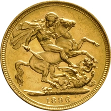 Pièce Souverain Or 1896 Victoria Tête Vieille M