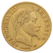 10 Francs Or 1868 Napoléon III Tête Laurée BB