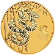 Pièce d'or année du serpent de la Perth Mint 2025 de 120 once