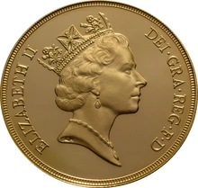 1990 - Pièce d'Or de 5 £ (Quintuple Souverain)