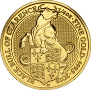 Collection Royal Mint Queen's Beasts en or 1/4 once 2018 - Le Taureau Noir