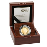 Pièce Britannia Or 1/4 Ounce 2018 BE Dans un Coffret