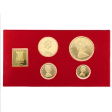 4 Pièces Souverains Or Île de Man 1979 en Boîte