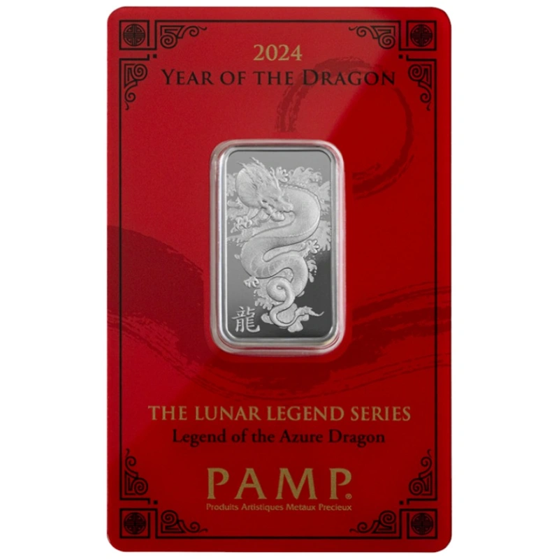 Lingot d'Argent 10g Pamp 2024 Année du Dragon