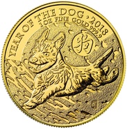 Collection Royal Mint Lunar de 1 once en Or- 2018 Année du Chien