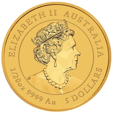 Pièce Perth Mint Lunar Or 1/20 Once 2023 Année du Lapin