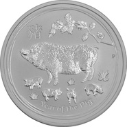 Collection Perth Mint Lunar d'une 1/2 once en argent - 2019  Année du Cochon