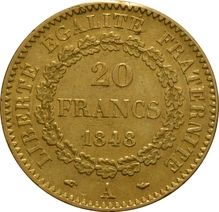 Pièce 20 Francs Or Génie 1848 2ème République