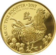 Pièce Royal Mint Lunar Or 1 Once 2017 Année du Coq