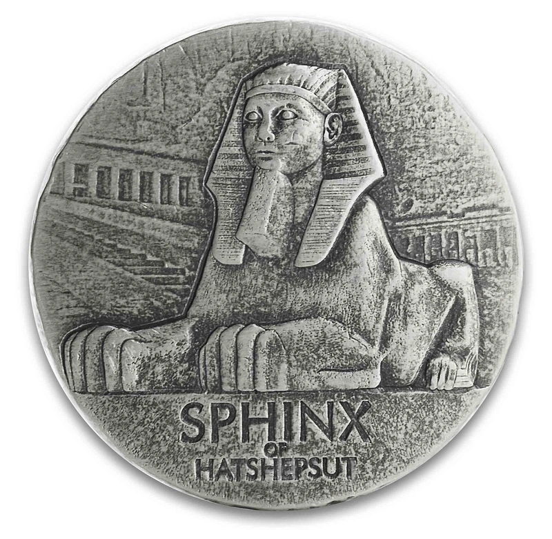 Pièce Reliques Égyptien Sphinge Hatshepsout Argent 5 Onces