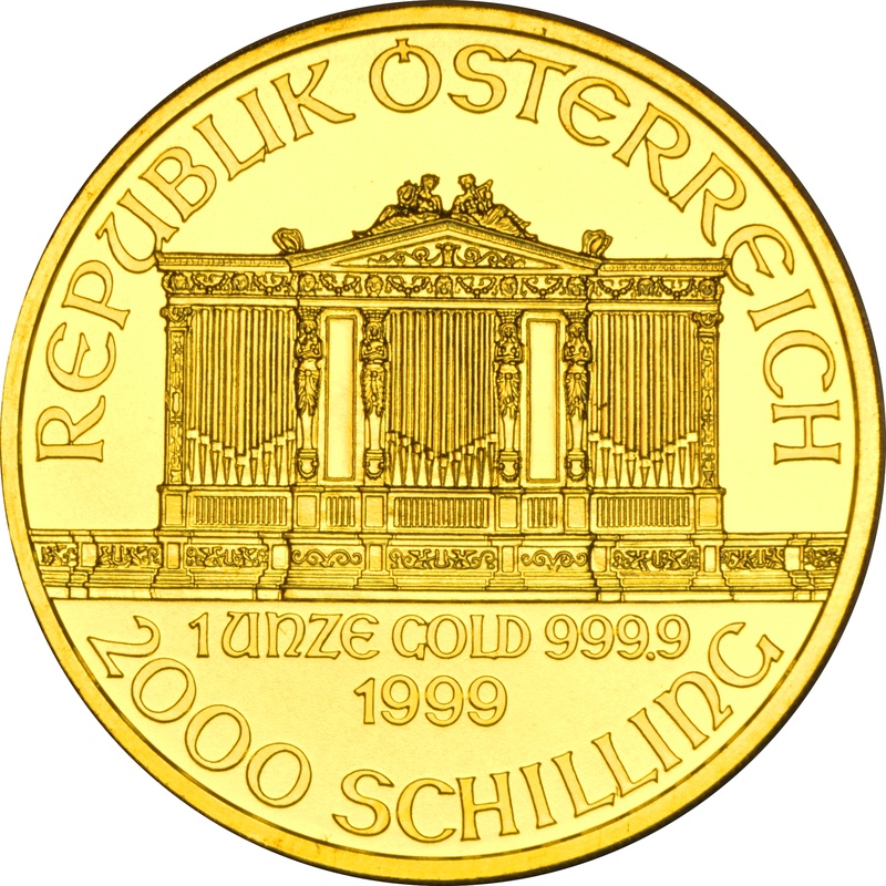 1999 1oz Austrian Gold Philharmonic Coin