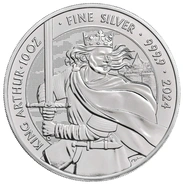 2024 Roi Arthur Mythes et Légendes Pièce de monnaie de 10oz en argent