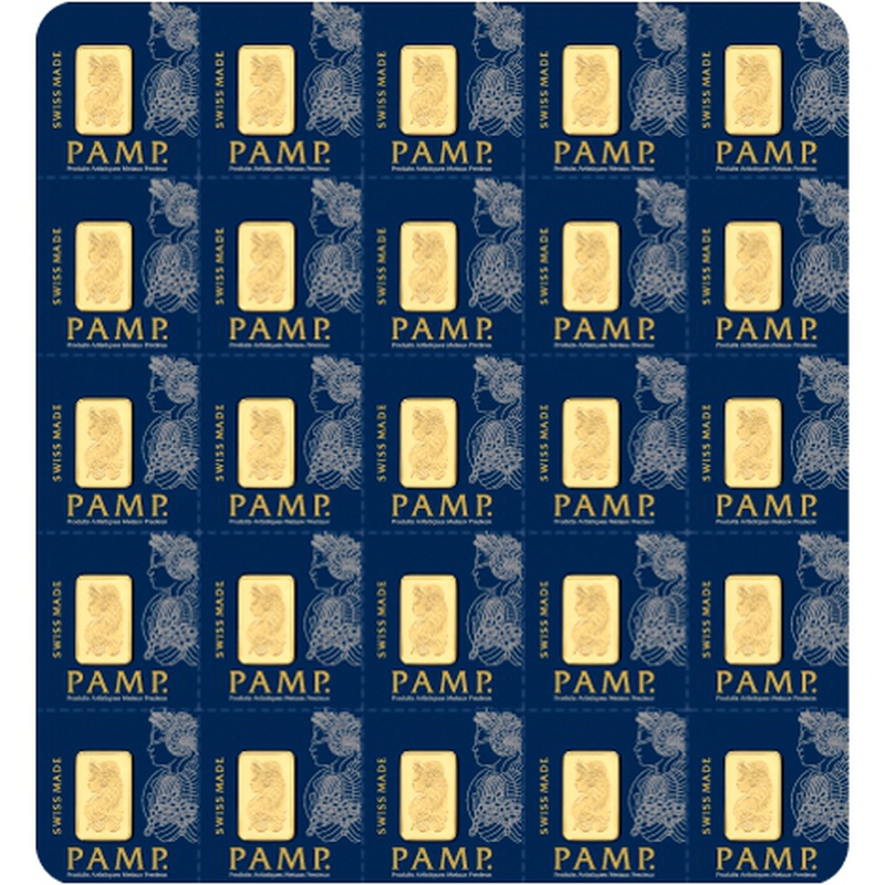 PAMP 25 Gram multigram Gold Bar minted