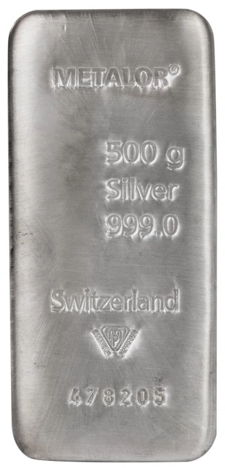 Lingot d'Argent 500g Metalor