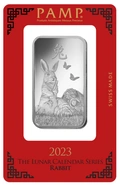 Lingot d'Argent 1 Once Pamp 2023 Année du Lapin