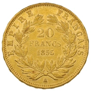 Pièce 20 Francs Or Napoléon III Tête Nue 1855 A Lévrier