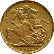 Pièce Souverain Or 1914 Georges V (S)