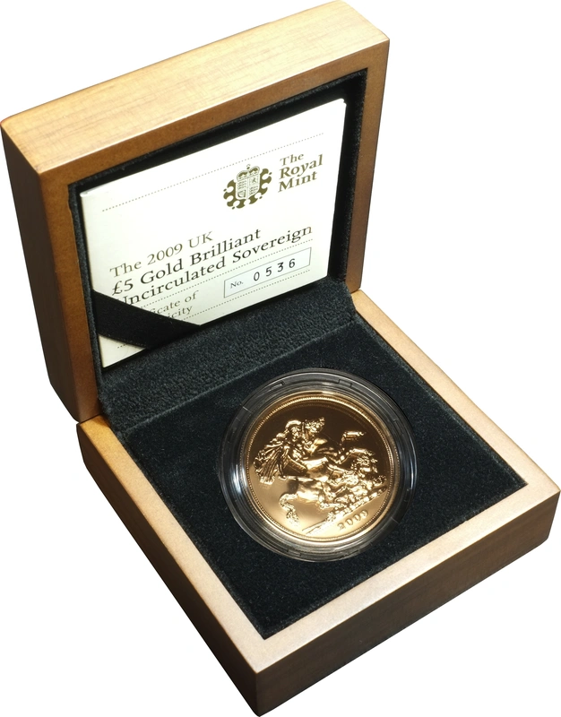 2009 - Gold Five Pound Coin, Brilliant Uncirculated