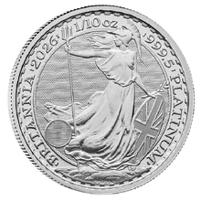 Pièce Britannia Platine 1/10 Once 2026