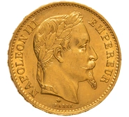 Pièce 20 Francs Or Napoléon III Tête Laurée 1869 A