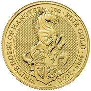 Collection Royal Mint Queen's Beasts en or de 1 once 2020 - Le Cheval Blanc de Hanover