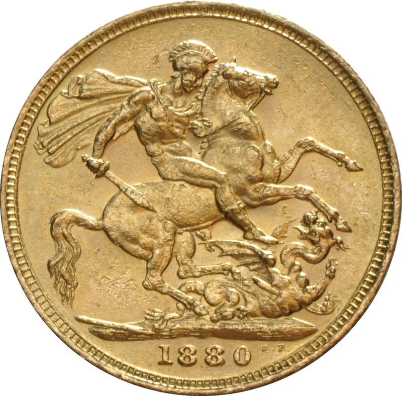 Pièce Souverain Or 1880 Victoria Tête Jeune S