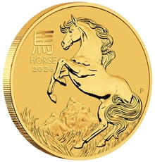 Pièce Perth Mint Lunar Or 1/10 Once 2026 Année du Cheval