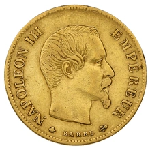 Pièce 10 Francs Or 1859 Napoléon III Tête Nue A