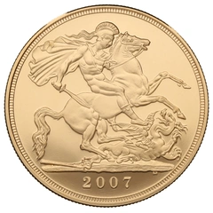 Pièce Quintuple Souverain Or 2007