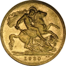 Pièce Souverain Or 1930 (P)