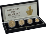 Ecrin de collection de 4 Britannia en or - 1989