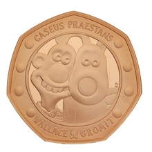 Pièce 50 Pence Or 2019 Wallace et Gromit en Boîte