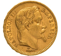 Pièce 20 Francs Or 1865 Napoléon III A