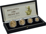 Ecrin de collection de 4 Britannia en or - 1988