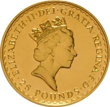 Pièce Britannia Or 1/4 Once 1987