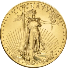 Pièce 50 Dollars Or American Eagle 1 Once 1998