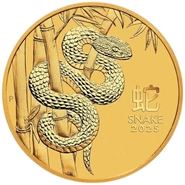 2025 Perth Mint pièce or 1/4oz année du serpent