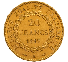 Pièce 20 Francs Or 1897 Génie A